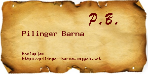 Pilinger Barna névjegykártya